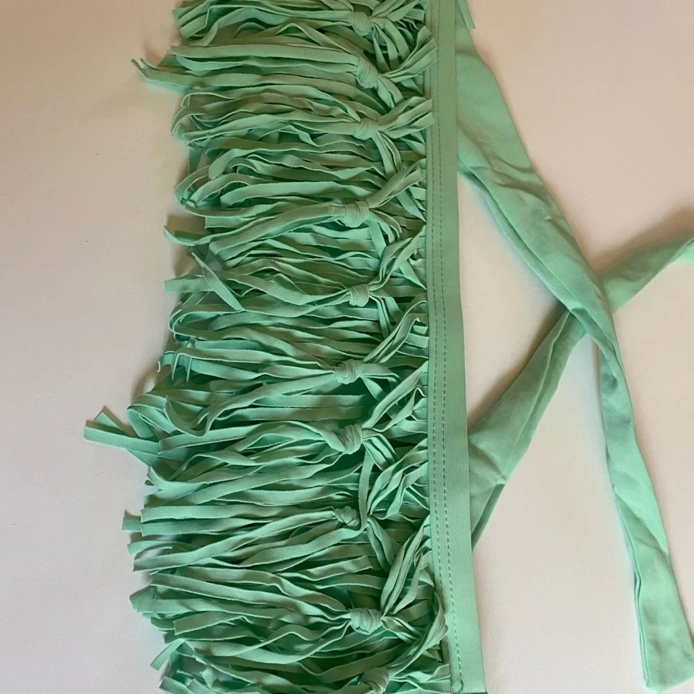 L Space Fringe Bandeau Bikini Top NWT